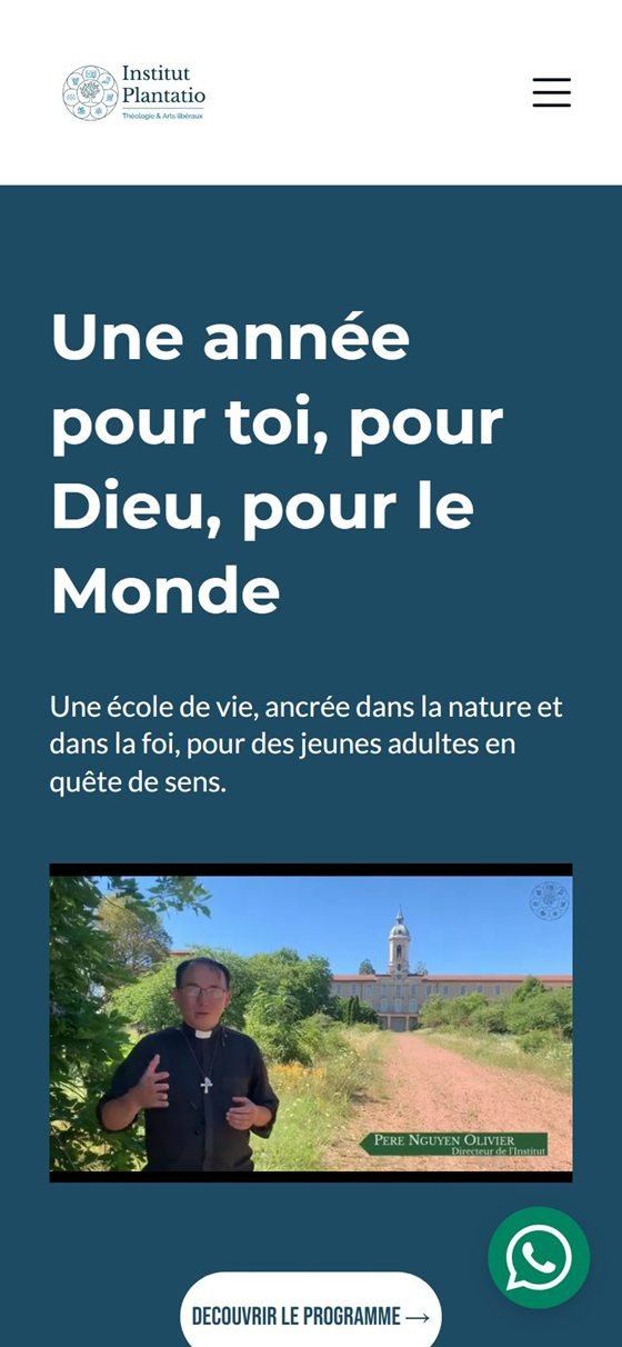 Le site de l’Institut Plantatio sur mobile