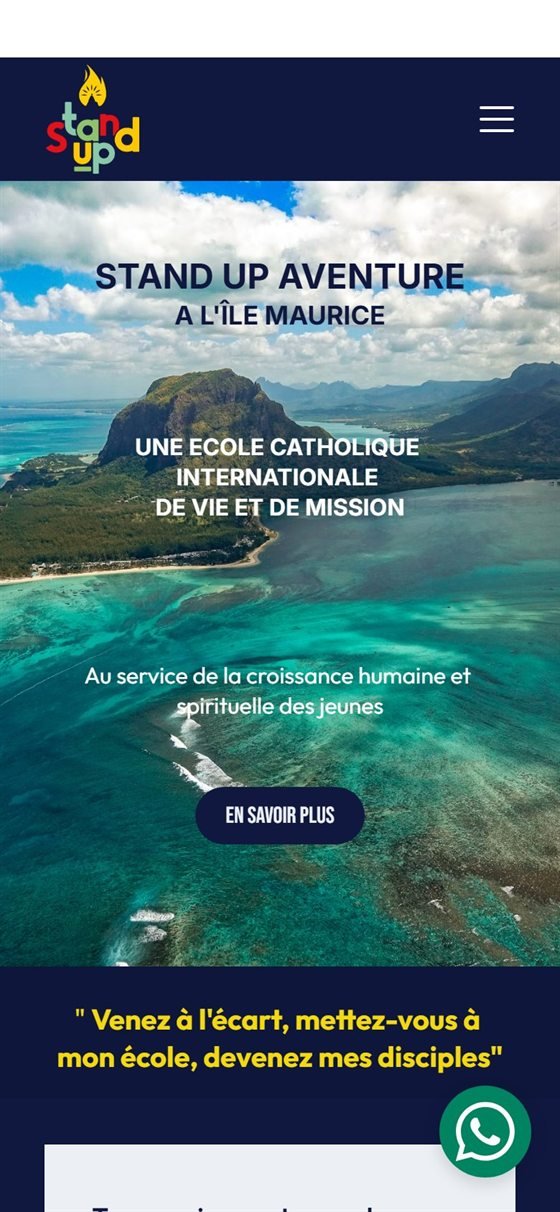 Le site Stand Up Aventure sur mobile
